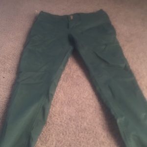 Tinsel dark green distressed hem pants